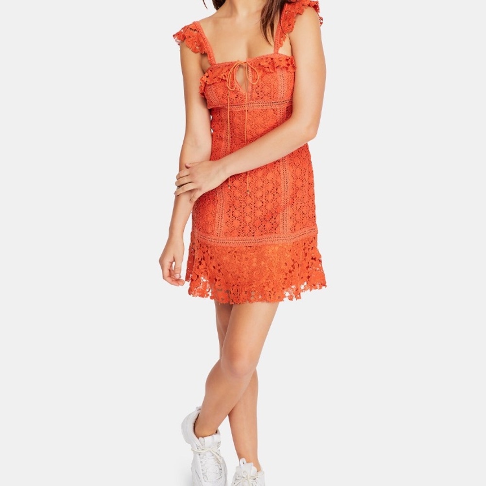 Free people crochet mini dress